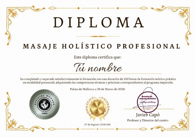diploma Cetificado Quiromasaje mallorca ok